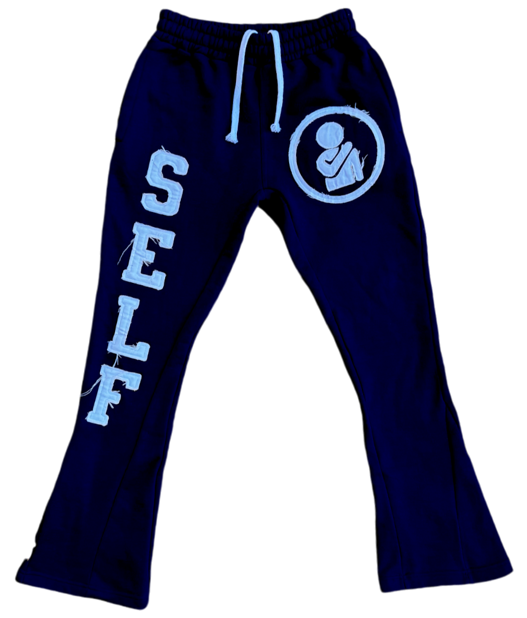 SELF Navy Flared Sweats