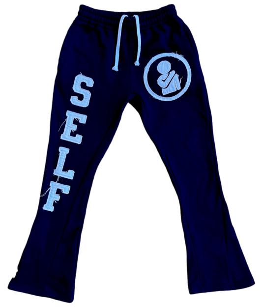 SELF Navy Flared Sweats