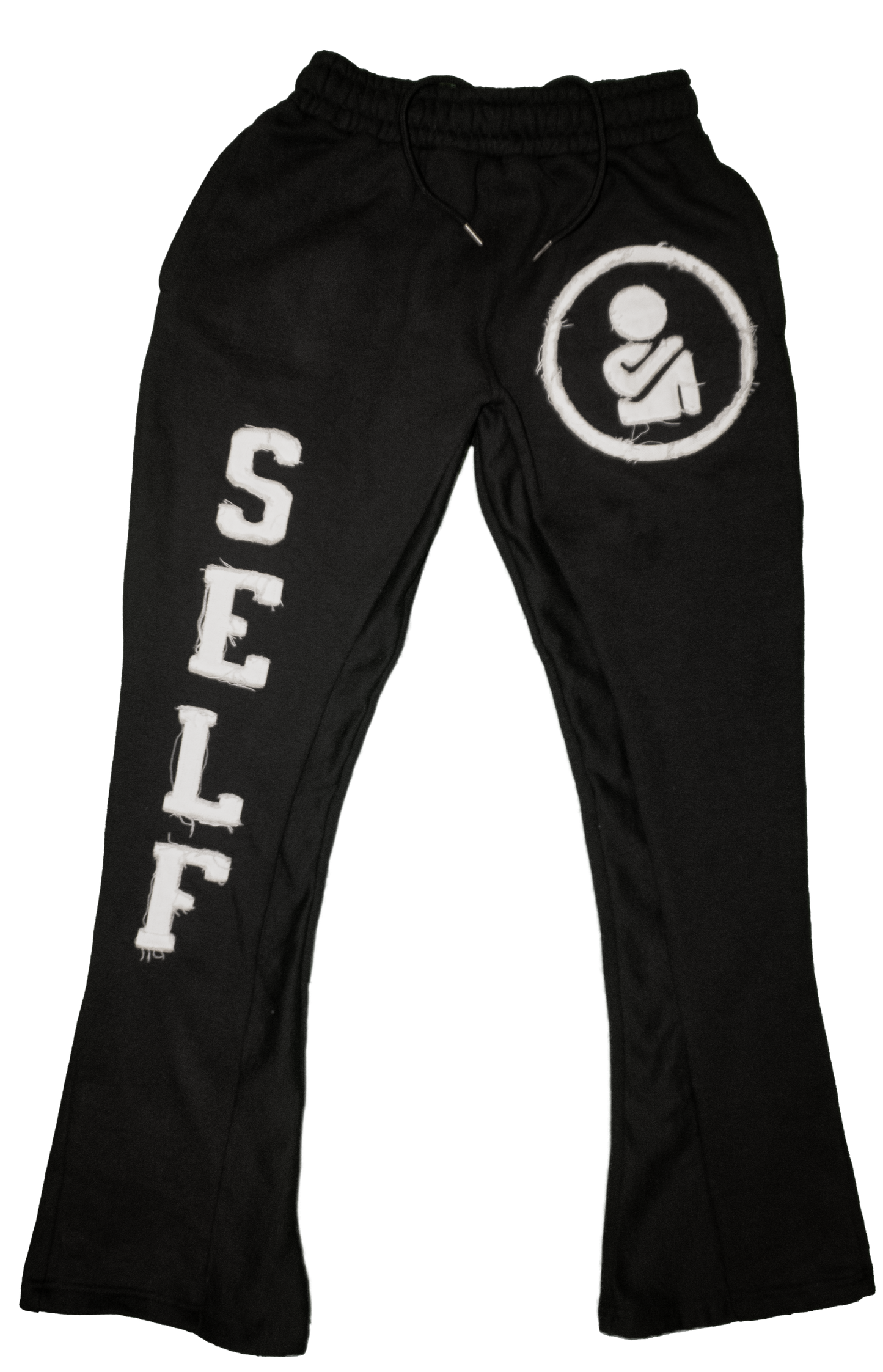 SELF Black Flared Sweats
