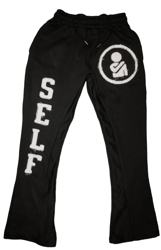 SELF Black Flared Sweats
