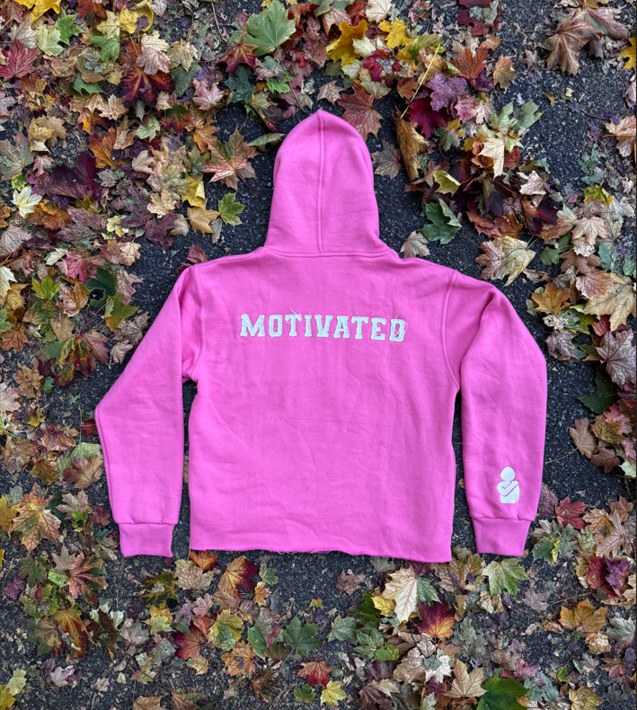 SELF Pink Cropped Hoodie