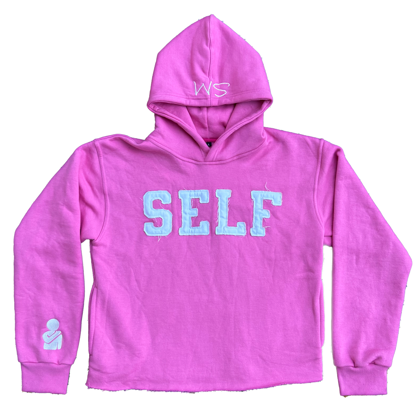 SELF Pink Cropped Hoodie