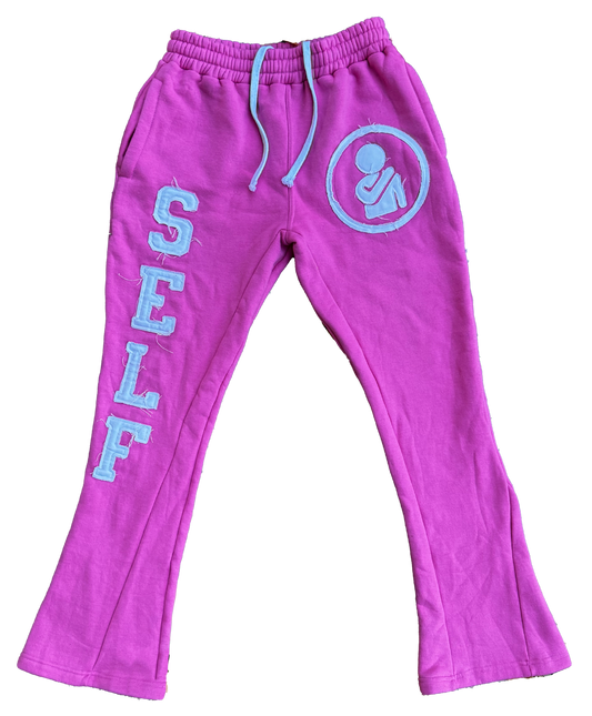 SELF Pink Flared Sweats