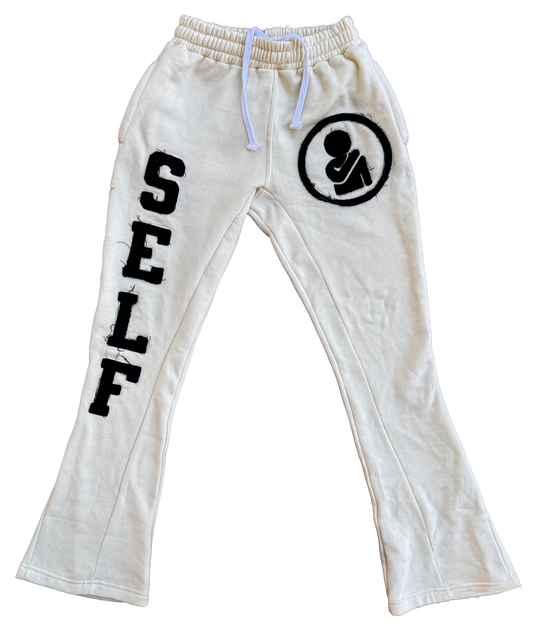 SELF Creme Flared Sweats