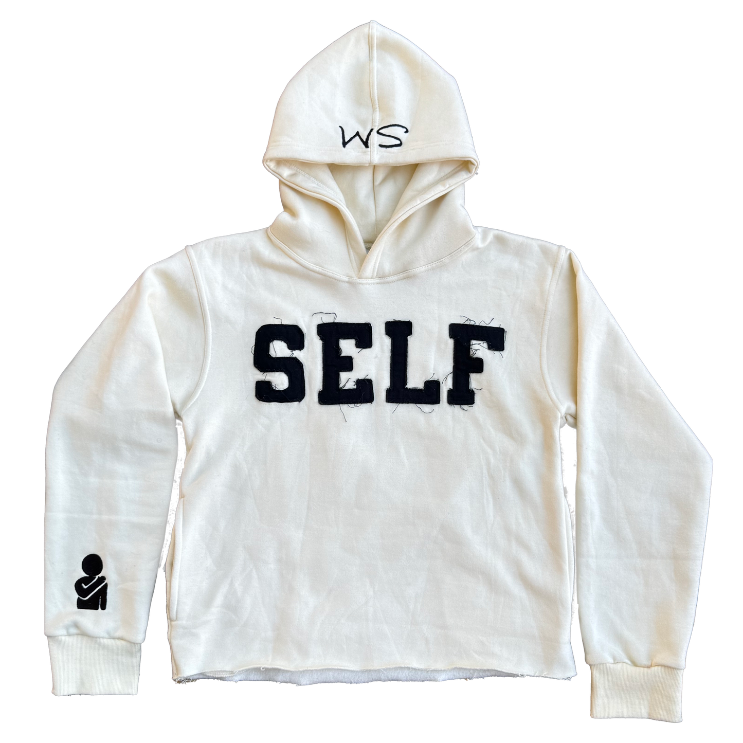SELF Creme Cropped Hoodie