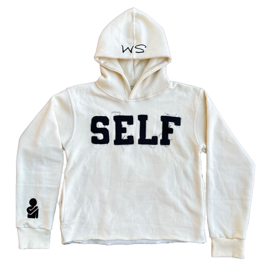 SELF Creme Cropped Hoodie