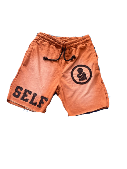 Brown "SELF" Shorts