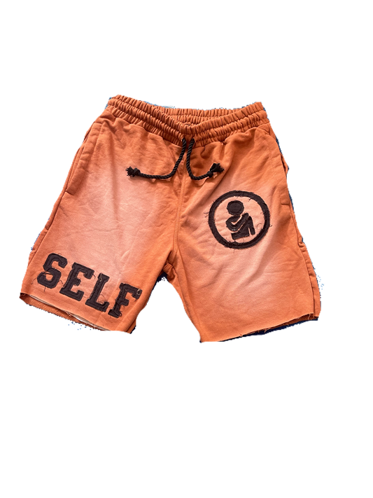Brown "SELF" Shorts