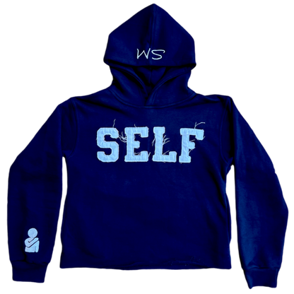 SELF Navy Cropped Hoodie