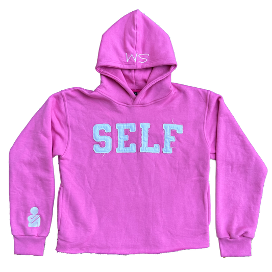 SELF Pink Cropped Hoodie